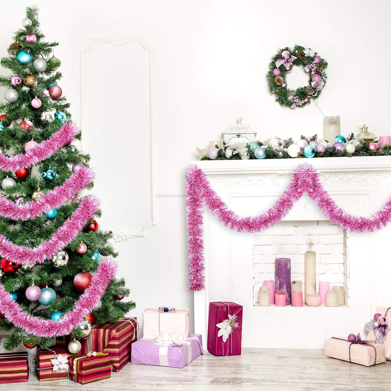 Wohnaccessoires & Deko Gold eBoot 32,8 Fuß Glänzende Lametta Girlande