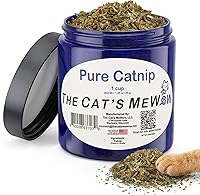 The Cat's MeWow 100% Pure Catnip - North American Grown, Potent Aroma, Resealable Jar for Cat Play & Enrichment - Veteran Owned