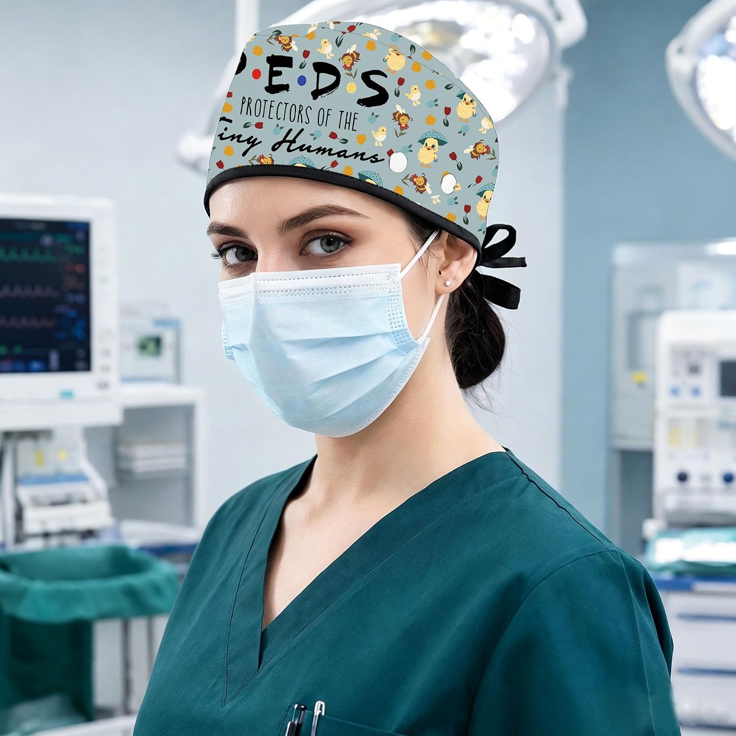 CMNIM Pediatric Nurse Gifts Peds Protectors of Tiny Humans Scrub Cap Appreciation Gifts for Pediatrician Doctor Surgical Cap