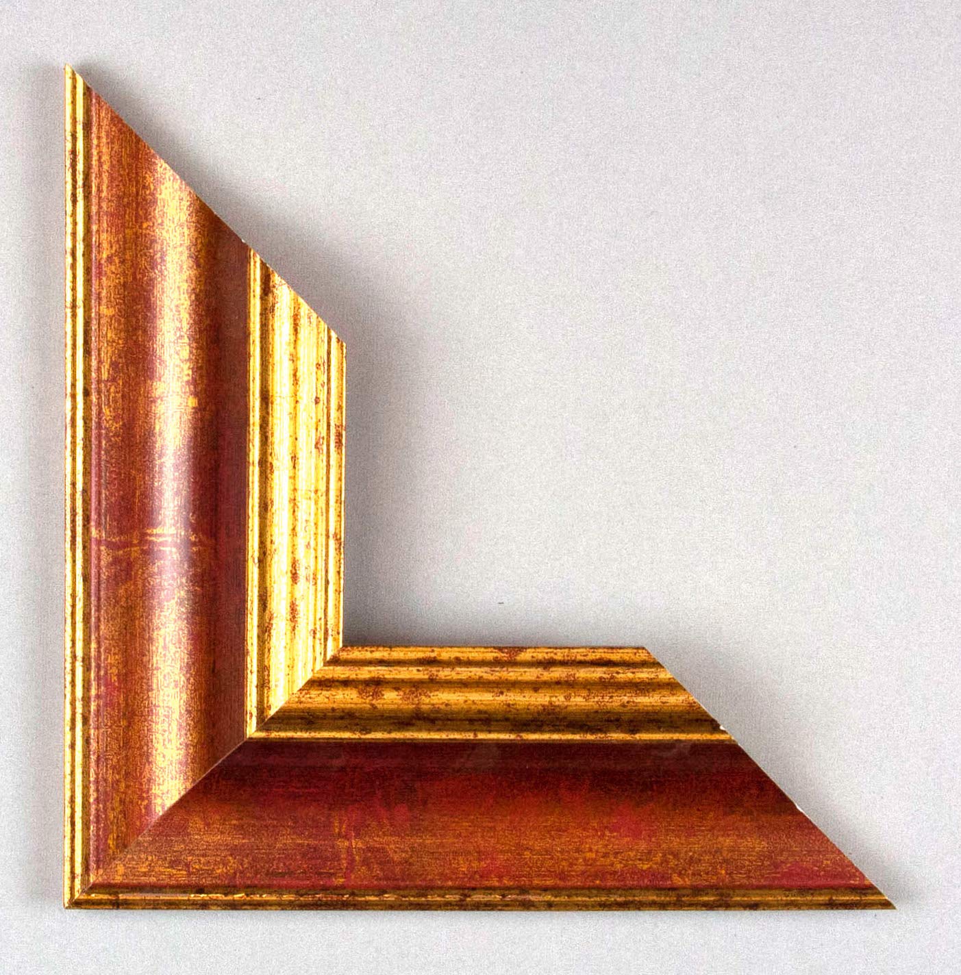 BIRAPA Vienna Bilderrahmen 60x80 cm - Vintage Rahmen in Rot Gold, Holzrahmen Mit Zierleiste Innen und Außen, Fotorahmen