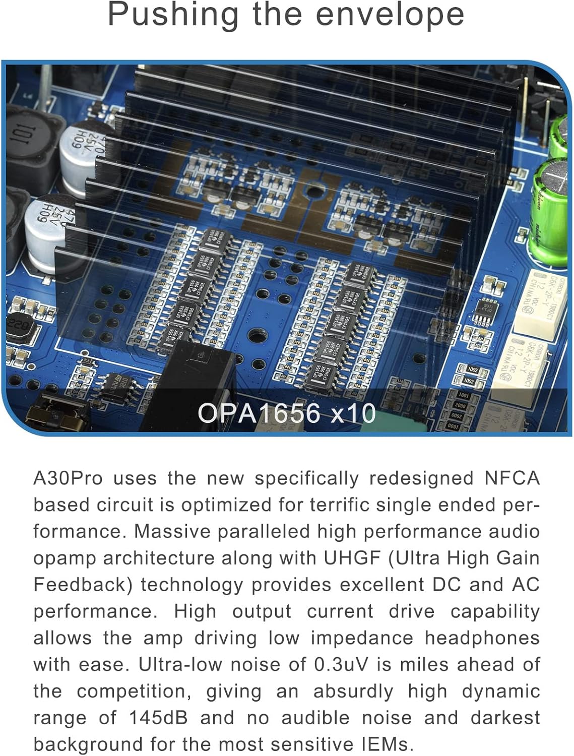 Close-up of the A30 Pro's headphone outputs with various cable types