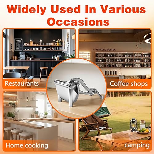 Miniatura 5 de Extractor de jugo de fruta fresca, extractor de jugo de fruta fresca de aleación de aluminio actualizado 2026, exprimidor de presión manual con