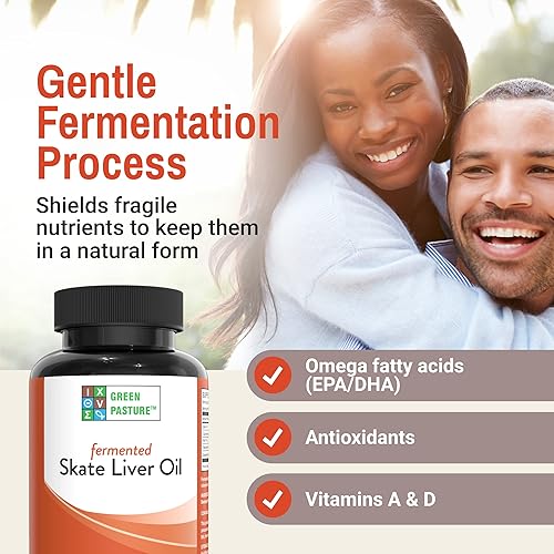 Miniatura 4 de Green Pasture Fermented Skate Liver Oil - 120 Capsules