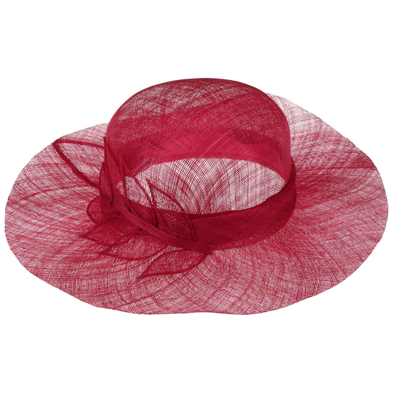 Seeberger Sombrero de Paja Sinamay Wavy Brim Mujer - Sol ocasión Especial con Banda Grosgrain Primavera/Verano Verano