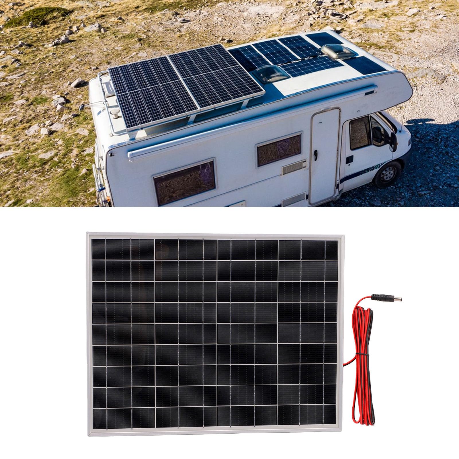 Yctze Pannello Solare 100W Alta Efficienza Kit per Uso Domestico | Lega di alluminio resistente, installazione rapida, assorbimento della luce solare, compatibile con batterie