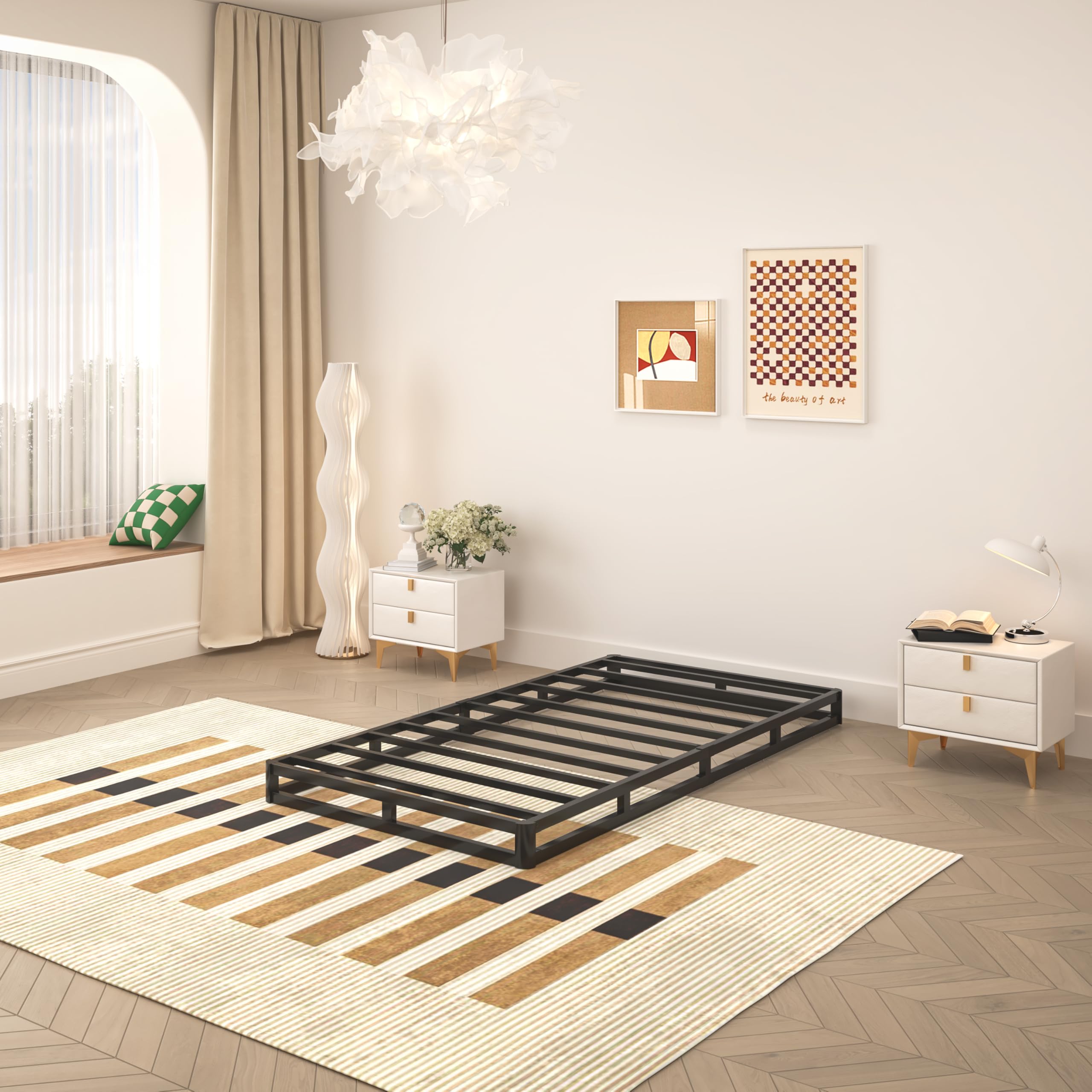TROZULER 5 Inch Twin Box Spring, Heavy Duty Metal Mattress Foundation, 2500 lbs — product photo