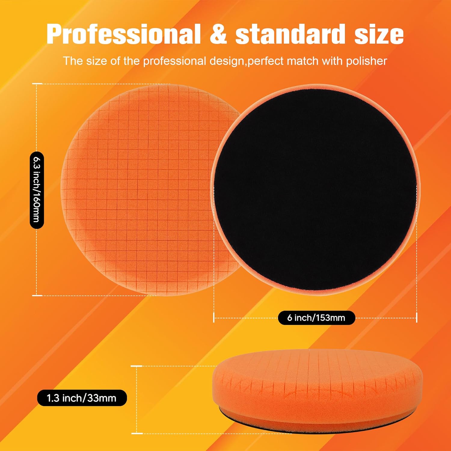 ROMON 6" Buffing Polishing Pads, 7Pcs 6.5 Inch Large Face for 6 Inch Backing Plate, Compound Buffing Sponge Pads and Woolen Cutting Polishing Pad Kit for Car Buffer Compounding, Polishing and Waxing