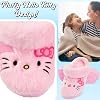Zuecos de Pelo Sintético Hello Kitty Sanrio para Niñas, Tallas US 10-3, Zapatos de Entrada, Zapatillas Antideslizantes Kuromi, Regalos Kawaii para Niñas (Talla 2/3 US, Rosa Hello Kitty) 5