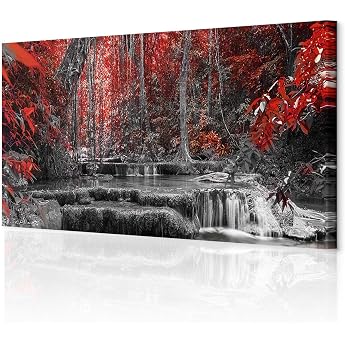 decomonkey Wall Picture Waterfall 120 x 40 cm 1-Piece Canvas Pictures Wall