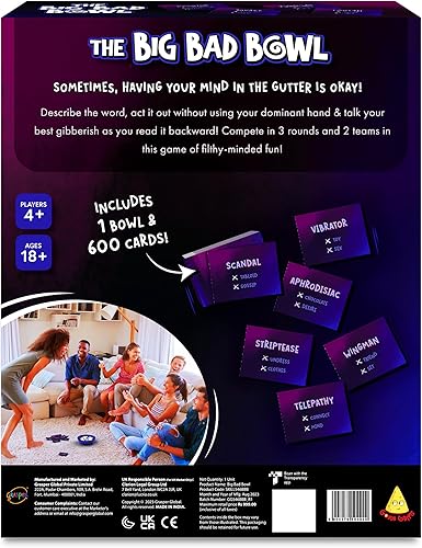 Miniatura 8 de Big Bad Bowl - Juego de fiesta divertido de 600 cartas para adultos, rompehielos atractivos, divertidos desafíos grupales, juego de adivinanzas,