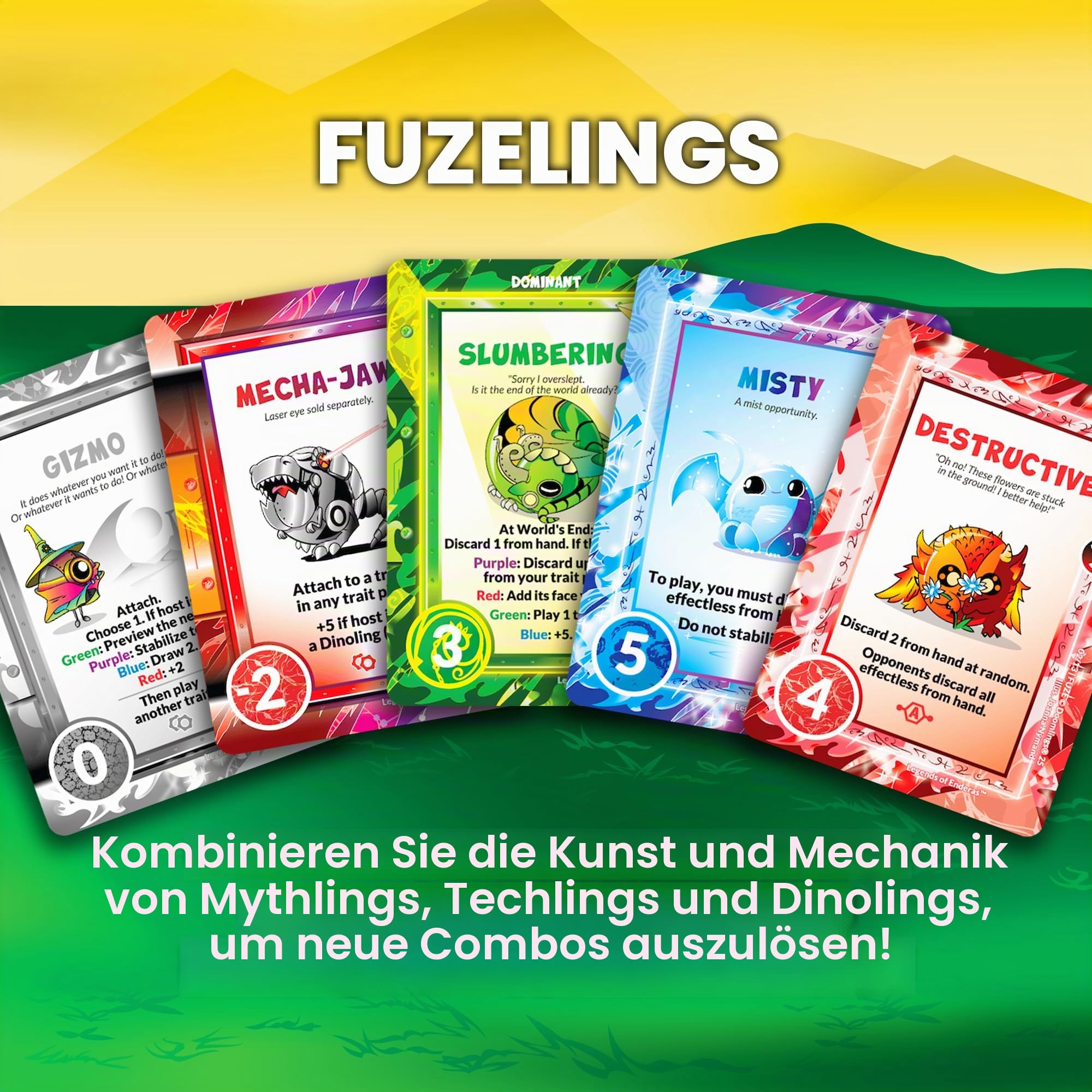 Doomlings Kartenspiel: Legends of Enderas Variety Expansion - 120 neue Karten, 5-in-1-Bundle (Mythlings, Techlings, Dinolings, Fuzelings & Treasures) | ab 8 Jahren, 2-6 Spieler