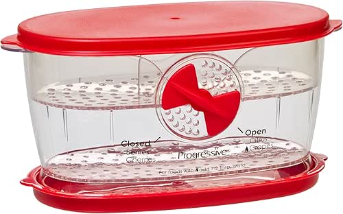 PrepWorks Berry Keeper, Red – Freshness-Enhancing Storage for Berries and