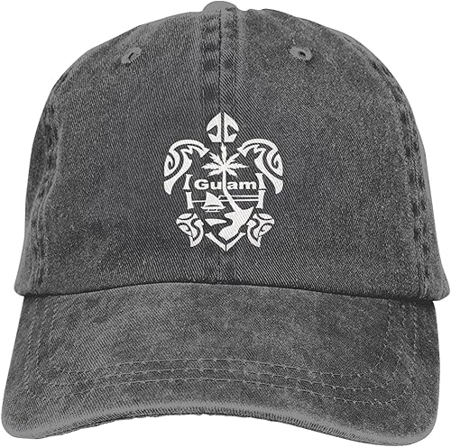 Miniatura 5 de fwoeqiz Guam - Gorra de béisbol de algodón lavado con diseño de tortuga, color negro, unisex, ajustable