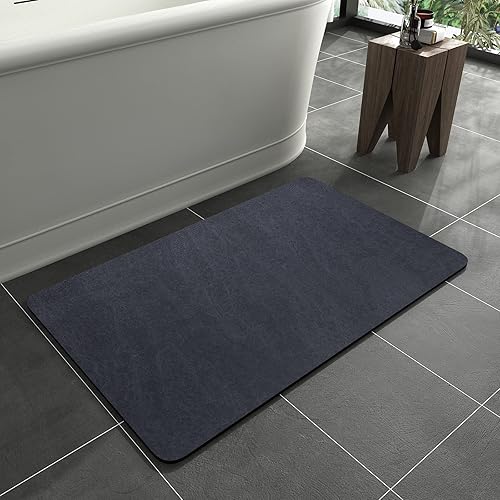 Miniatura 1 de MontVoo Tapete de goma para el baño, antideslizante, secado rápido, súper absorbente, delgado, pasa debajo de la puerta, lavable, para regadera,