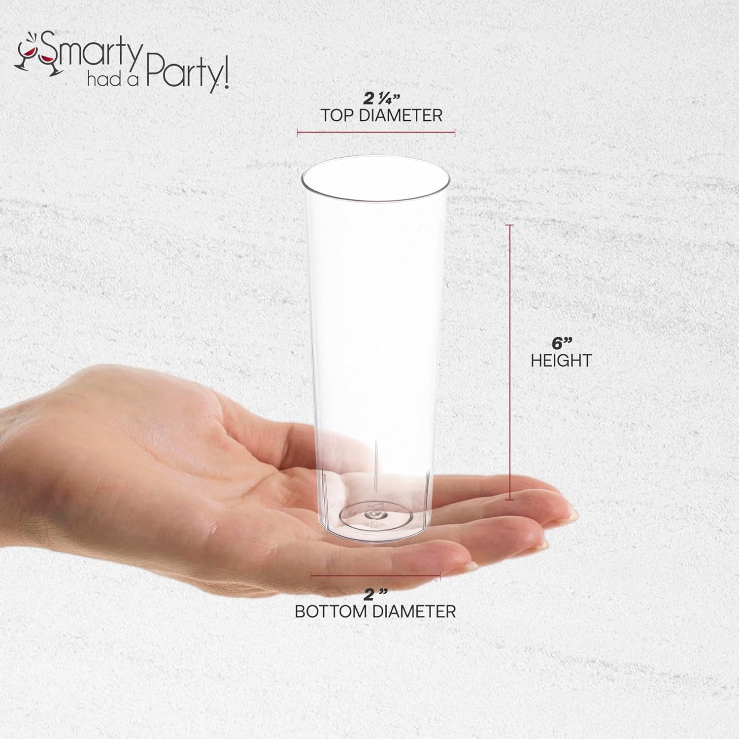 Smarty Had A Party 10 oz Cups – 250 Clear Disposable Cups | Premium Plastic Tumblers for Parties, Events, Cocktails & Smoothies | Ideal for Iced Coffee, Plastic Wine Glasses, and More