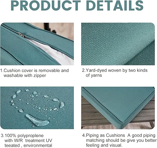 Miniatura 3 de ARTPLAN Fundas de asiento profundo para exteriores, fundas para respaldo de asiento de patio, solo 24 x 24 x 6 pulgadas, 18 x 24 pulgadas, olefina,