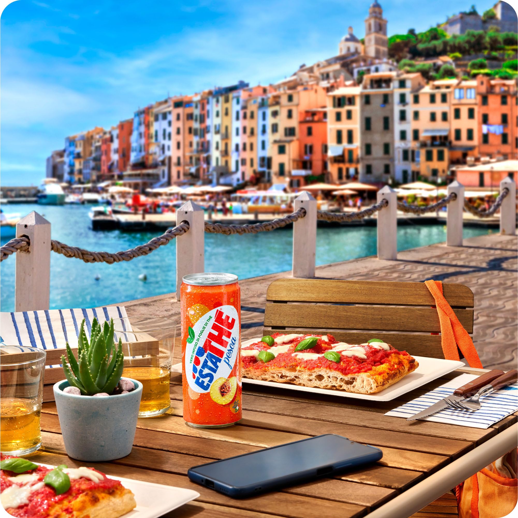 Estathé Pesca - The Freddo con Vero Infuso di Foglie di The e Succo di Pesca, Bevanda Analcolica Senza Glutine, 24 Lattine da 330 ml