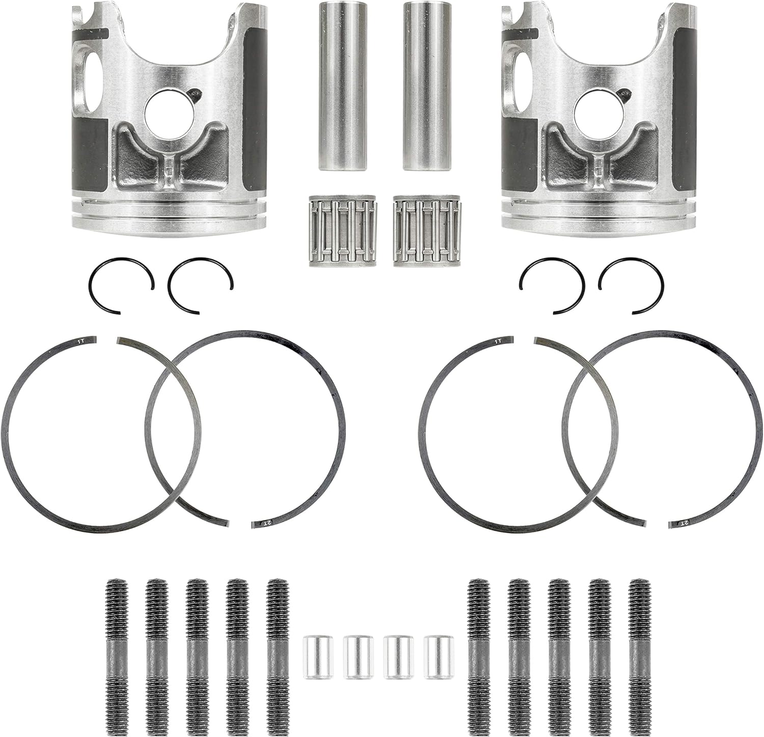 Caltric Cylinder Piston Ring Gasket Compatible with Yamaha Banshee 350 YFZ350 1987-2006 64 mm Bore