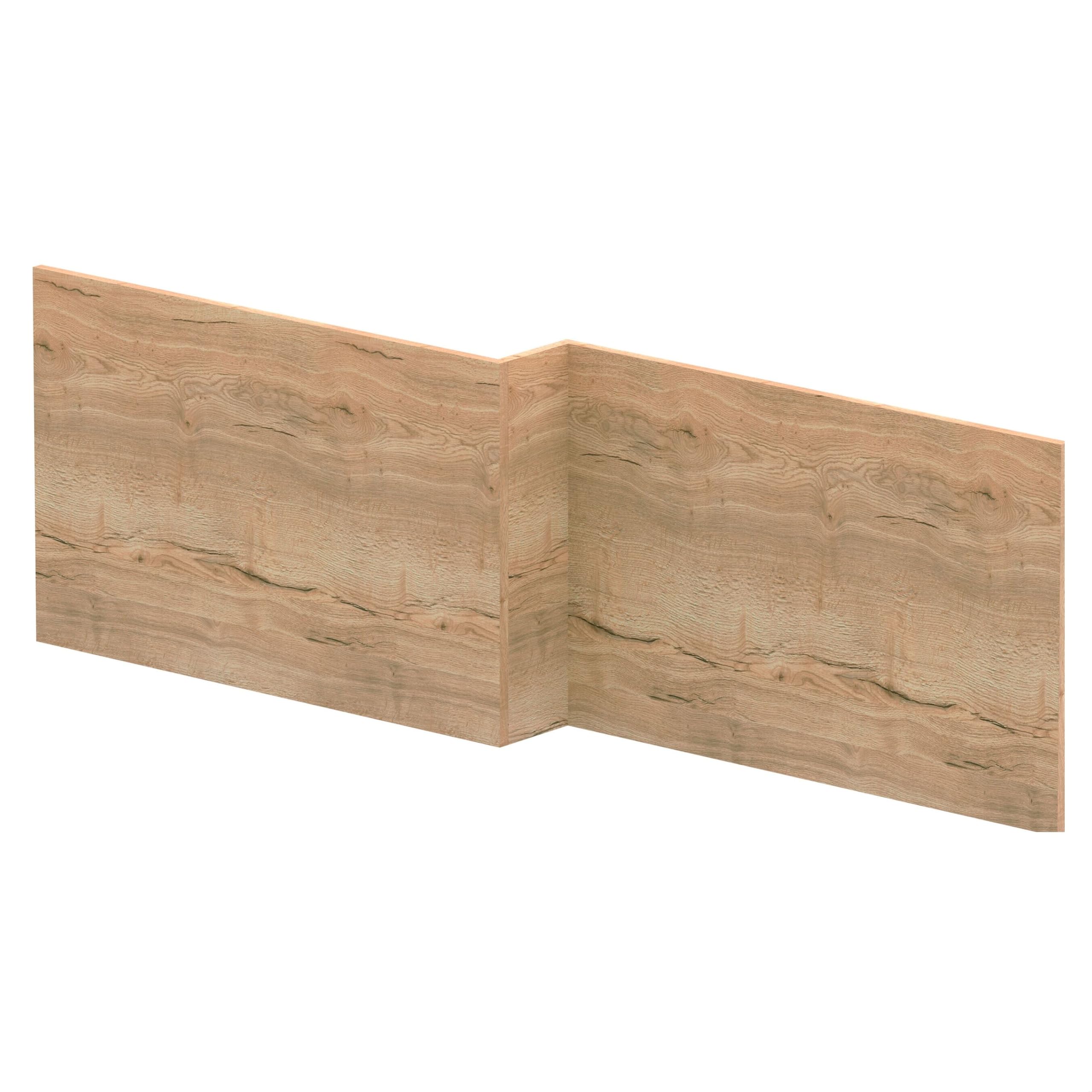 Balterley L Shape Square Front Bath Panel - Textured Autumn Oak Woodgrain - 1700mm
