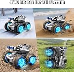 3-in-1 Voiture de télécommande RC Bateau & Voiture de télécommande amphibie de pistolet à eau 4WD Tout-terrain RC Voitures Gesture Sensing Rc Stunt Voiture Beach Pool Jouets Cadeau d'anniversaire pour 8-12 enfants