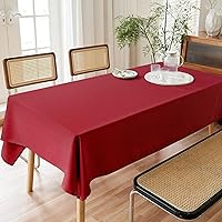 Vista 39 de AUSSPVOCT 2 manteles de lino texturizado para mesa rectangular, 52 x 70 pulgadas, mantel rectangular impermeable, lavable, tela para mesa