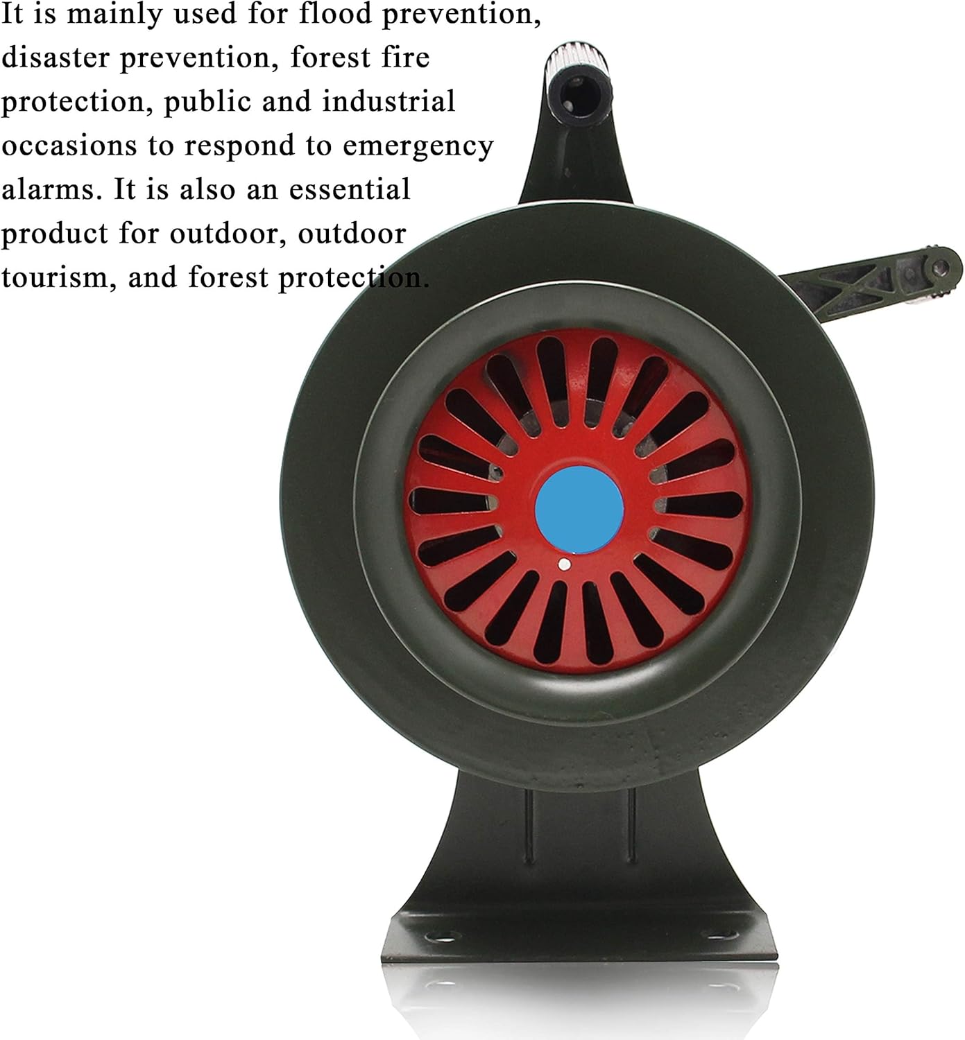 NEWTRY Air Raid Hand Crank Siren Loud Alarm Aluminium Alloy 120dB Manual Operated Portable Hand Crank for Fire Security Rescue，Home Self Protection Security