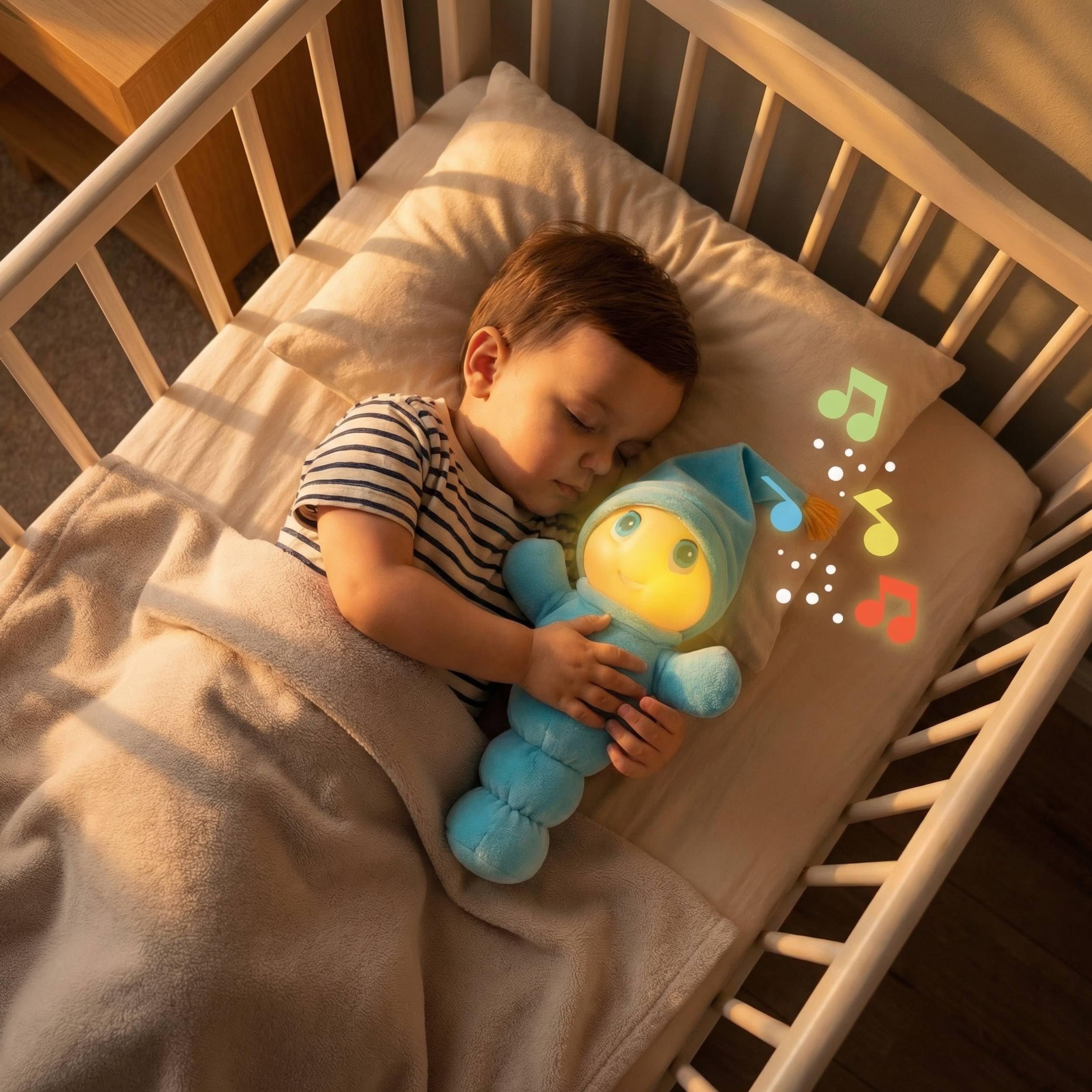MOLTO | Gusy Luz® Arcoiris Azul, Luz Quitamiedos Infantil, Muñeco Clásico para Dormir, 2 Nanas para Soñar, Modo Día y Noche, Juguete Bebé Desde 0 Meses — view 8