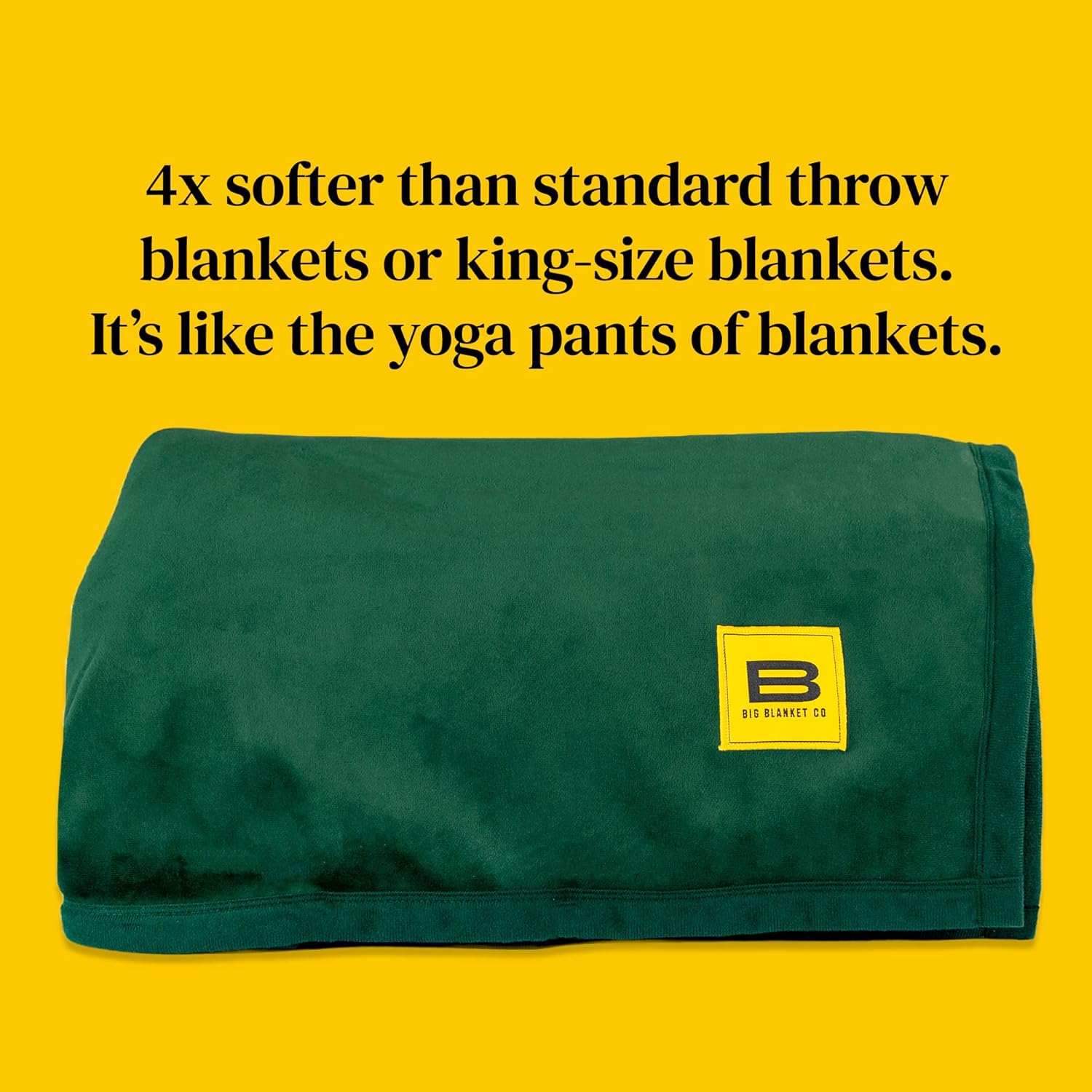 Big Blanket Co Original Stretch Forest Green | 120” x 120” (10' x 10') Extra Large Throw Blanket | Soft, Giant Winter Blanket That Fits The Whole Family | The Biggest, Best Gift Idea of 2022 : Home & Kitchen