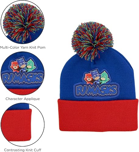 Miniatura 10 de PJ Masks Boys Winter Accessory Hat and Mittens Set Toddler Beanie for Kids Ages 2-4
