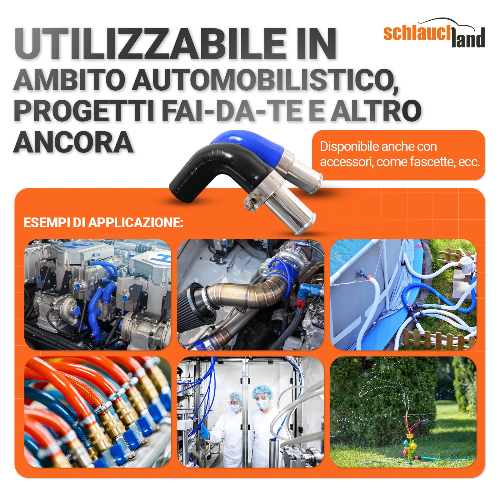 CURVA PER TUBO FLESSIBILE IN SILICONE 90° GRADI DI-Ø 45mm nero 200°C | SELEZIONE | Gomito Intercooler Radiatore Curvatura Turbo Motore Liquido-Raffreddamento Aria-Aspirazione Gomma Manicotto