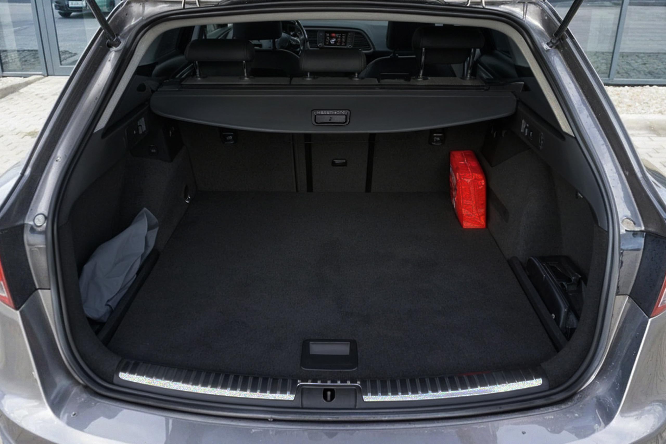 Kofferraumabdeckung Laderaumabdeckung mit Halterungen – Kofferraum Rollo Gepäckraumabdeckung passend für SEAT Leon MK3 III ST 2012-2020 Kombi 5F9867811B
