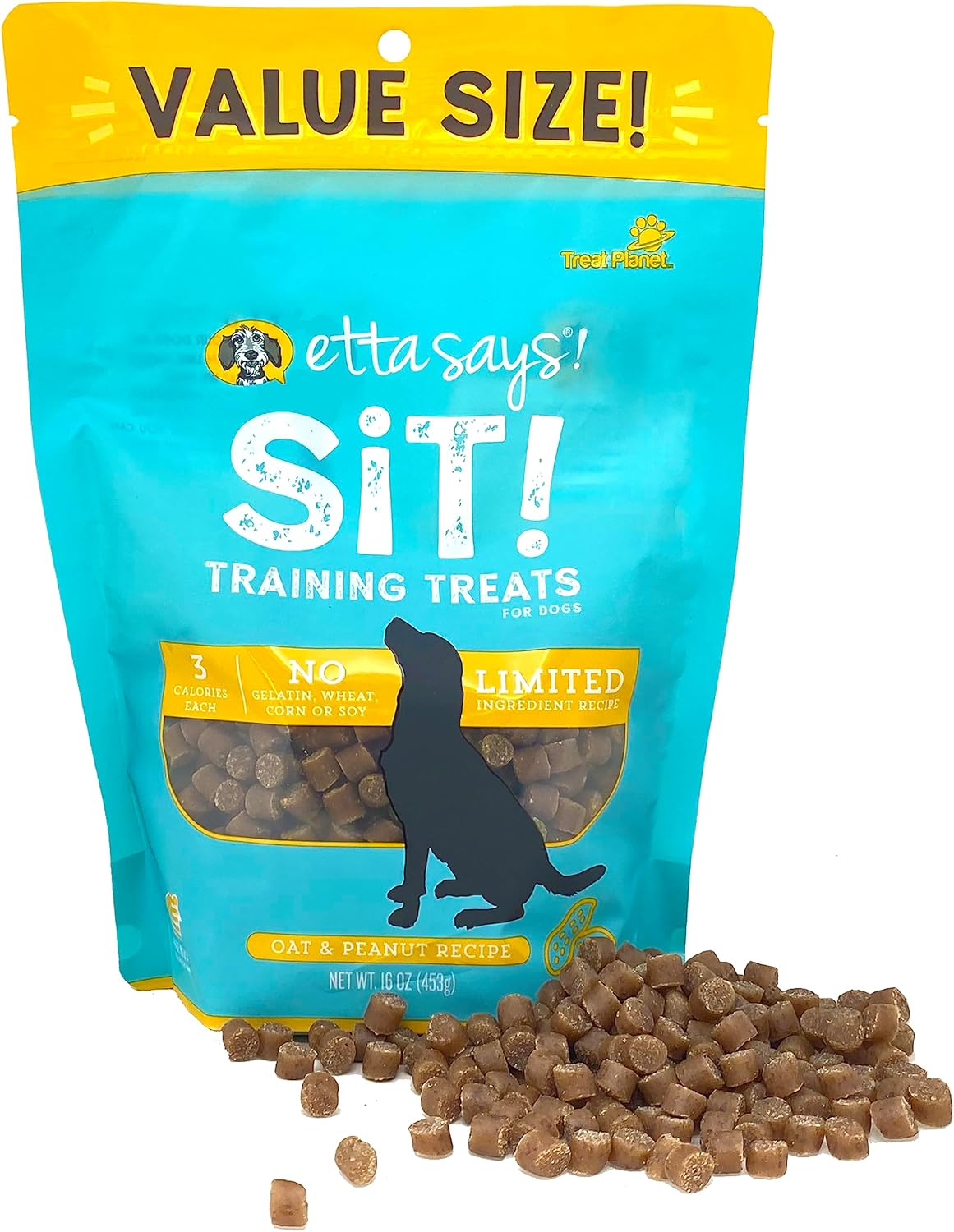 ETTA SAYS! Sit Peanut Butter Training Treats for Dogs 16 Ounce Soft Dog Treats
