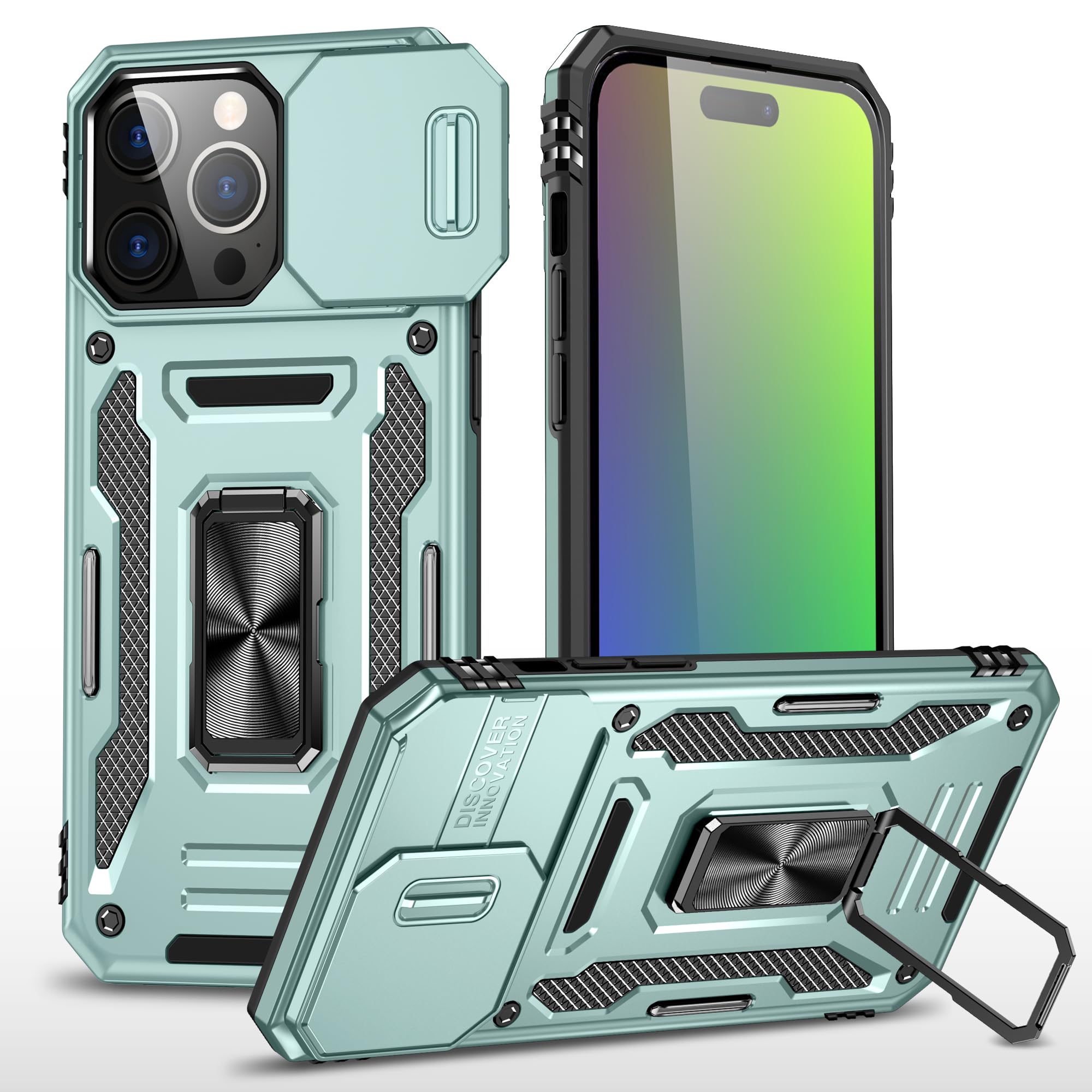 Cover iPhone 12 Pro Antiurto Militare Blu con Supporto Magnetico Auto