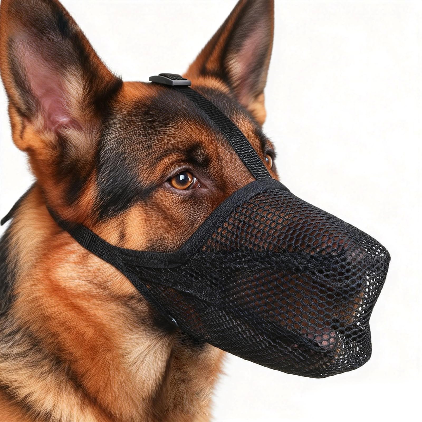 Museruola per Cani Museruola Traspirante Cane Regolabile Addestramento a Maschera Morbida per Anti-Mordere Anti-Abbaiare per Taglia Piccola Media Grande