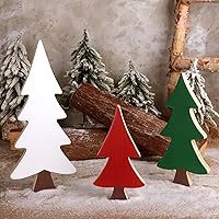 Vista 5 de Decoraciones de Navidad para interiores, 3 piezas de adornos de mesa de árbol de Navidad de madera para decoración de Navidad, decoración de mesa
