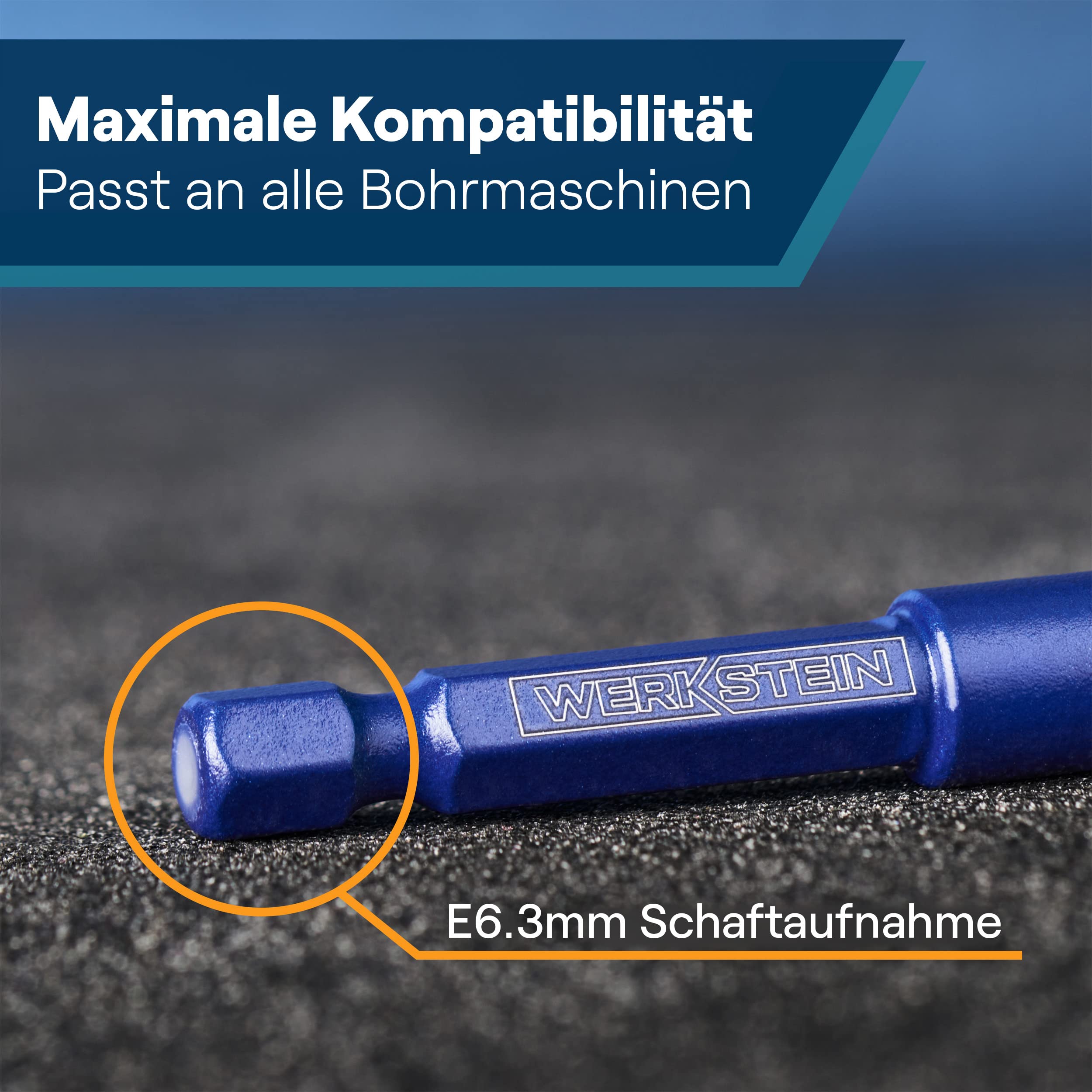 WERKSTEIN® Fliesenbohrer Set mit Diamantbohrkronen & Karbid Anbohrer [GRÖßEN 6, 8, 10 & 12 MM] - Diamantbohrer für Fliesen & Feinsteinzeug - Fliesenbohrer Set für Keramik, Granit & Naturstein