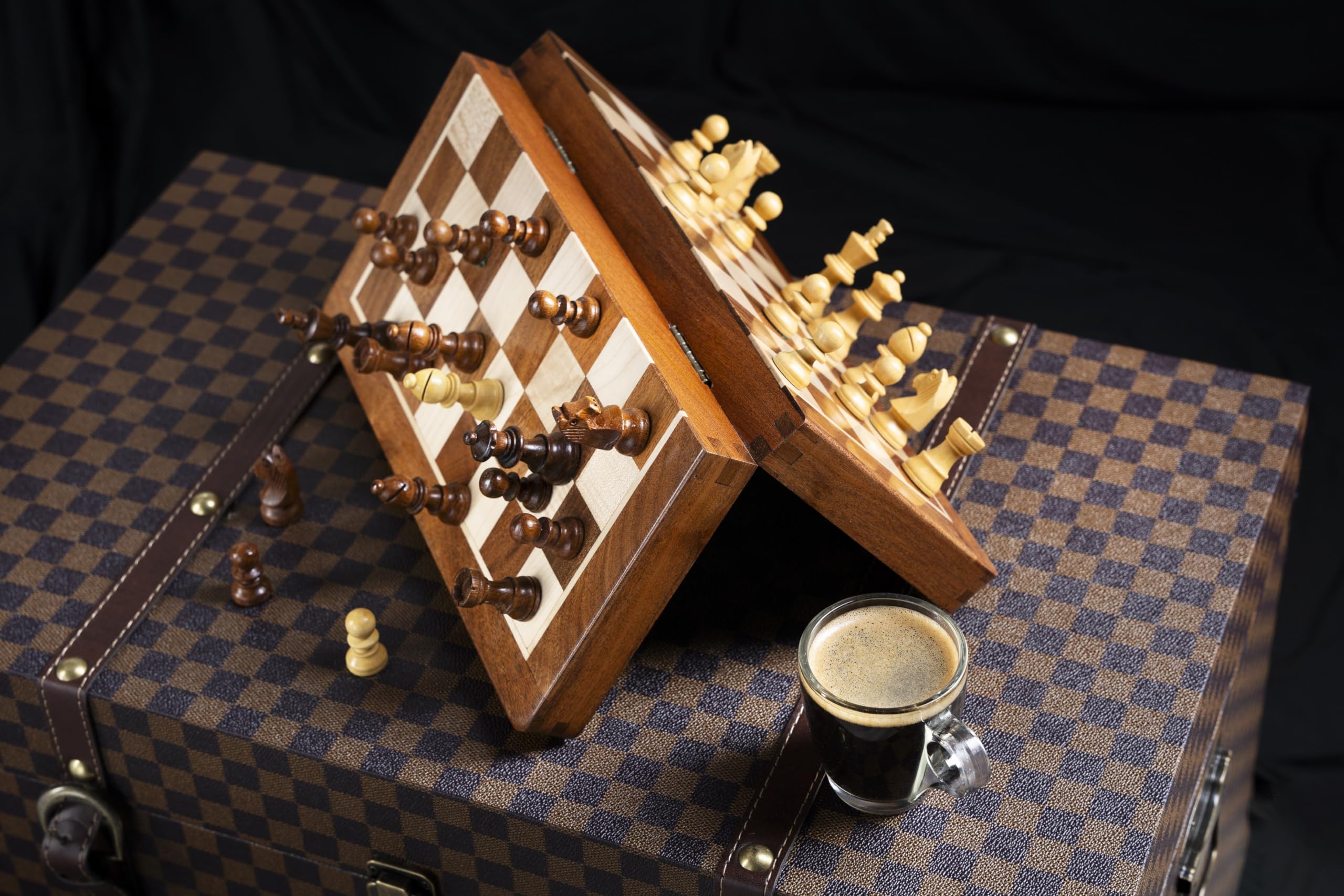 Sunrise Chess & Games Eleganti scacchi all'alba, CREA MINI VIAGGI MAGNETICI GIREVOLI CON TRE TEMPI
