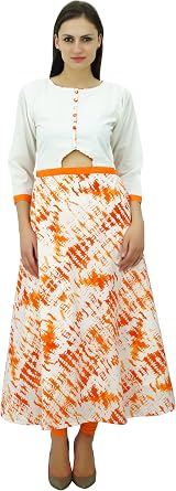 Bimba Stylish Long Women Kurta Tie dye A-line Dress Summer Party Designer Kurti