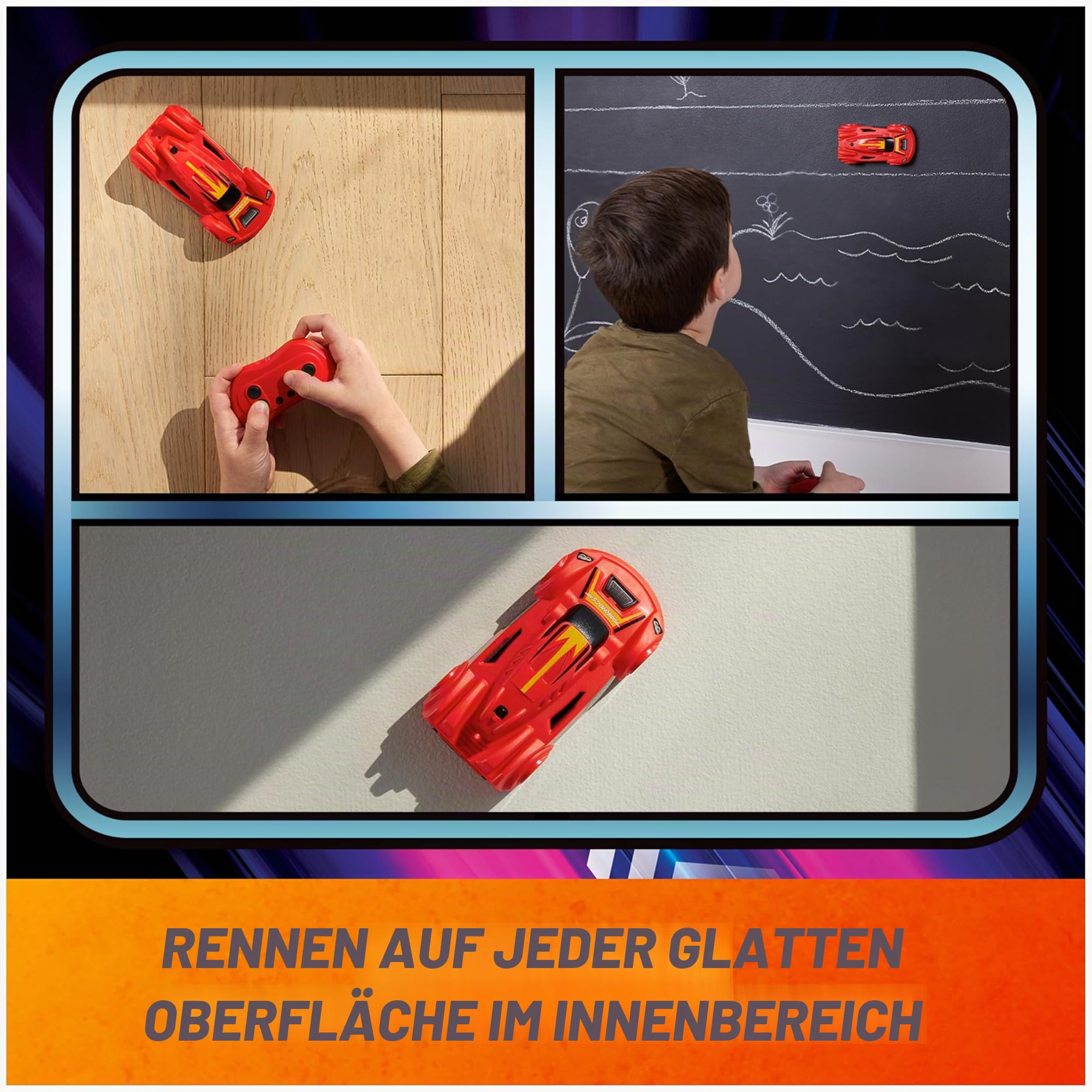 Air HOGS Zero Gravity Sprint Wall Climber, ferngesteuertes Auto, wiederaufladbar über USB, ferngesteuertes Auto, rot, für den Innenbereich, Spielzeug für Kinder ab 4 Jahren