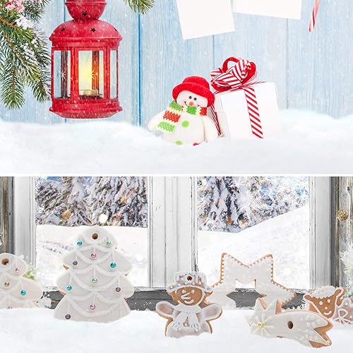 Miniatura 6 de 6 mantas de nieve de Navidad, rollo de nieve falsa para interiores, manta de nieve artificial para decoración navideña, exhibiciones de pueblo,