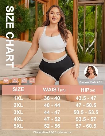 Lastshe Womens Plus Size Seamless Underwear High Waisted Ladies Panty Full Coverage Comfortable Briefs 4 Pack