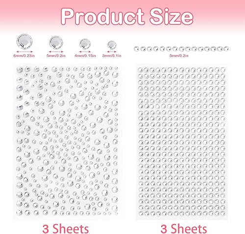 Miniatura 8 de Calcomanías de gemas 1510 calcomanías de diamantes de imitación calcomanías autoadhesivas para joyas gemas brillantes para manualidades gemas para