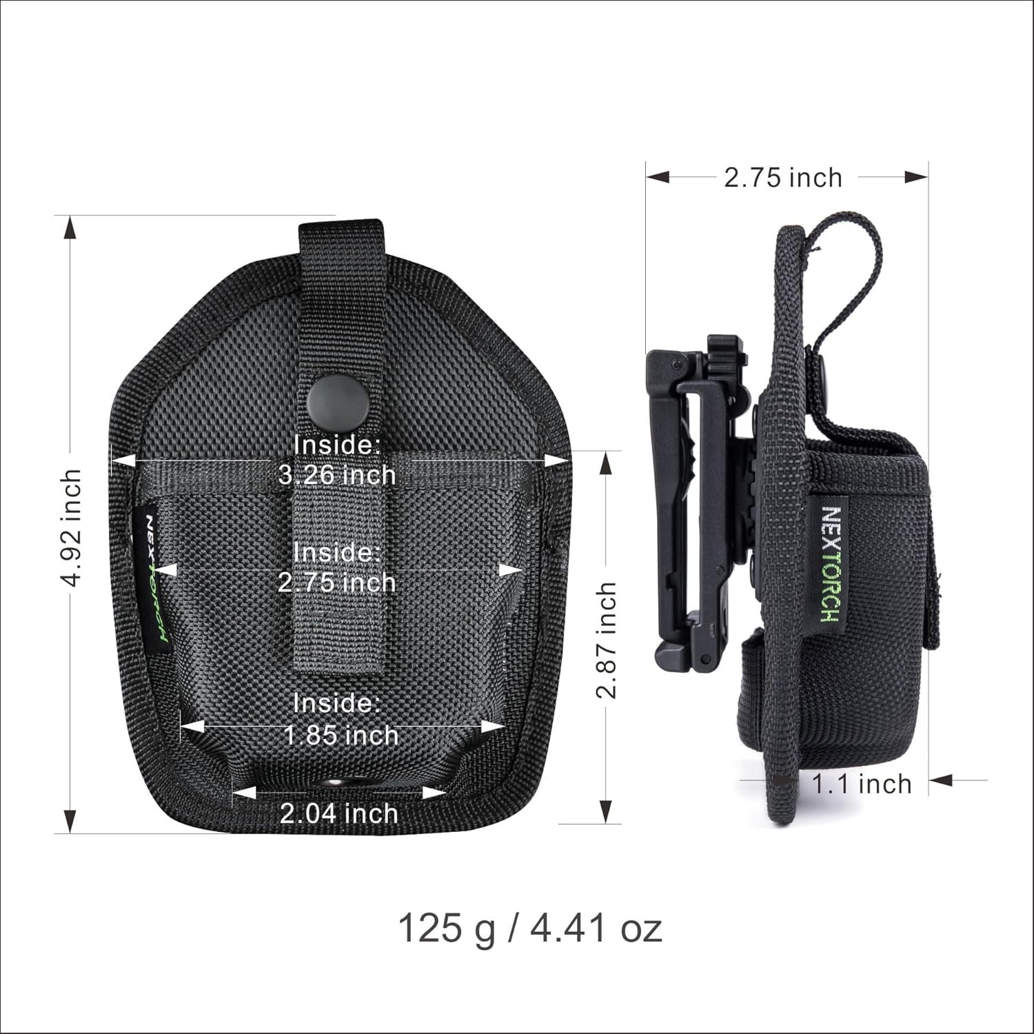 NEXTORCH V12 V22 Handcuff Holder Heavy Duty Nylon Handcuff Case with Clip, Holster Belts Clamp Chain & Hinged Hand Cuff Pouch for Tactical Vest