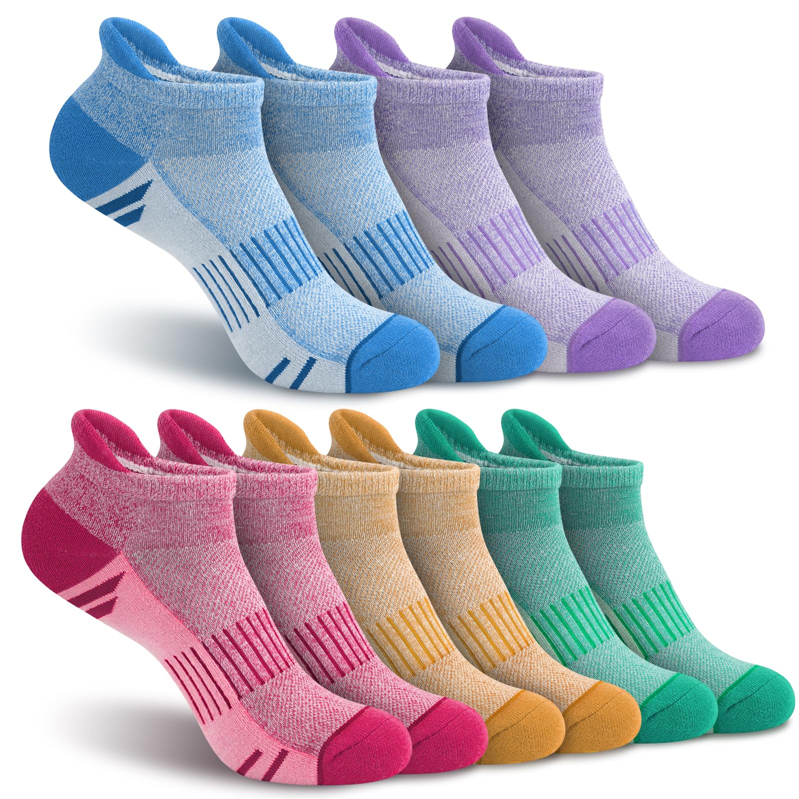 Ankle Socks for Women Men, Thick Cushioned Running Athletic Cotton Socks with Moisture Wicking Low Cut No Show