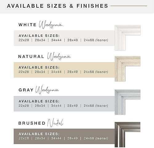 Miniatura 5 de MCS Ezra - Espejo de pared, grano de madera natural, 34.66 x 44.66 pulgadas