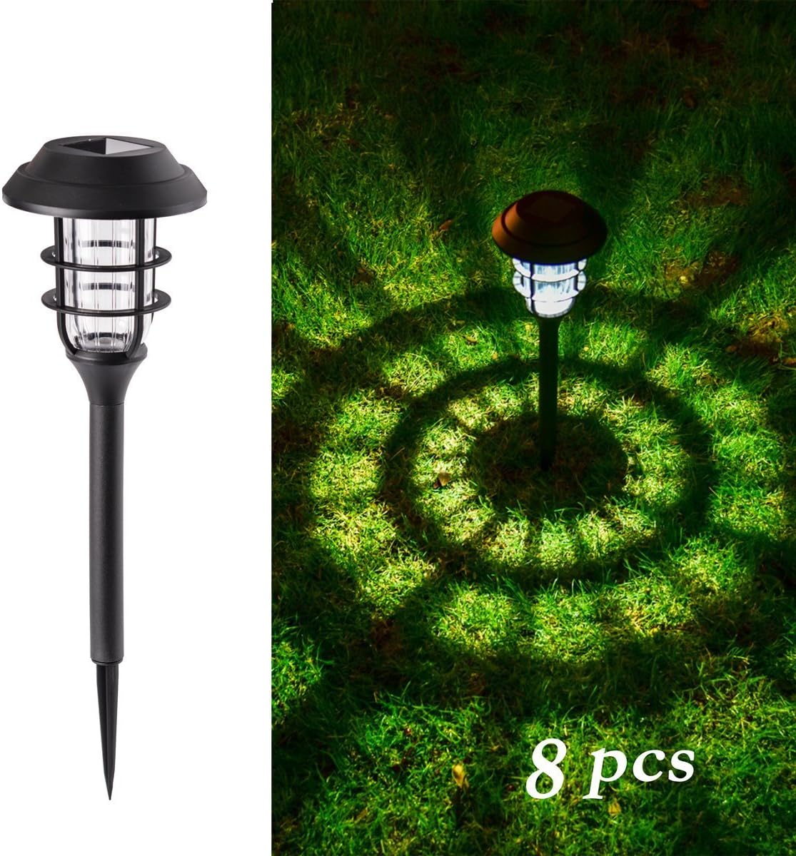 GIGALUMI Solar Pathway Lights Outdoor, Waterproof Outdoor Solar Lights for Garden, Landscape, Path, Yard, Patio, Driveway, Walkway- (8 Pack)