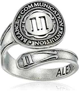 Alex and Ani "Numerology" Number, Sterling Silver Spoon Ring, Size 7-9