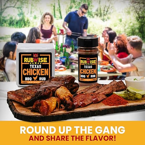 Miniatura 6 de RubWise Texas Style BBQ Chicken Rub (1 libra) sin MSG, especias tejanas prémium para ahumar y asar a la parrilla, ideal para aves de corral, pavo,