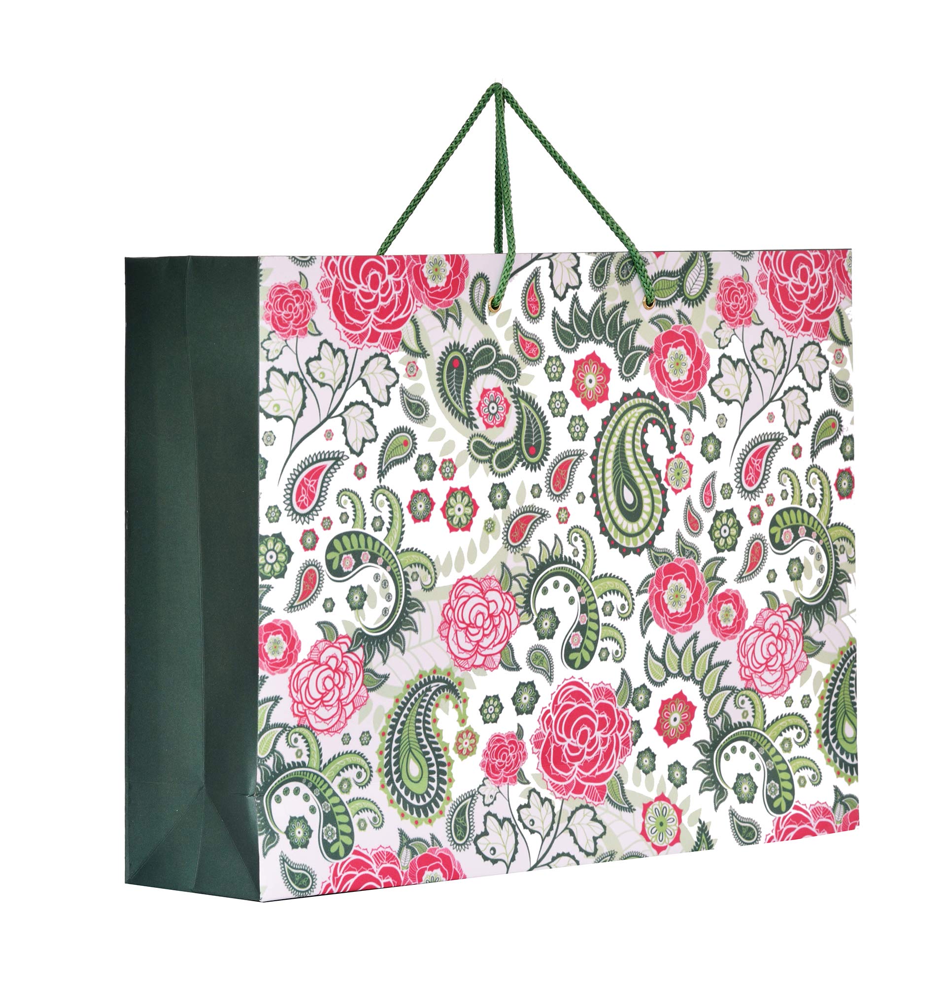 PPJ ® - FLORAL PAPER CARRY BAG, 16 Inch X 4 Inch X 12 Inch (Large) for DIWALI/FUNCTION/BIRTHDAY/RETURN GIFTS GREEN KARI (Pack of 10) (B08H2BZQ31) Amazon Price History, Amazon Price Tracker