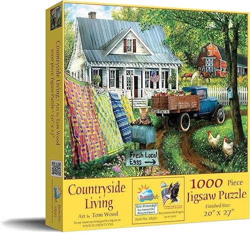 Miniatura 2 de SUNSOUT INC - Vida en el campo - Rompecabezas de 1000 piezas por artista Tom Wood - Tamaño acabado 20" x 27" - MPN # 28771